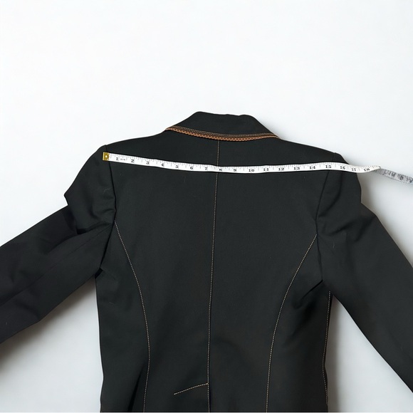 Vertigo Paris Tailored Black Blazer Contrast Stitching Size S Made in France EUC - Picture 7 of 10